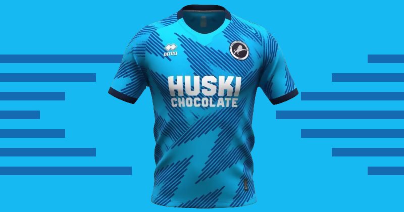 millwall 2023-24 home goalkeeper shirt in bright blue with zig zag pattern